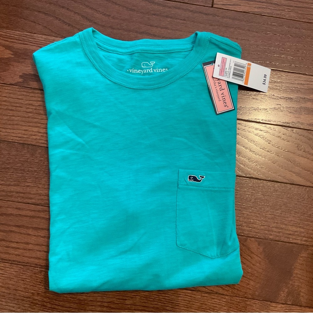 Vineyard Vines Men's Aqua Short Sleeve Tee